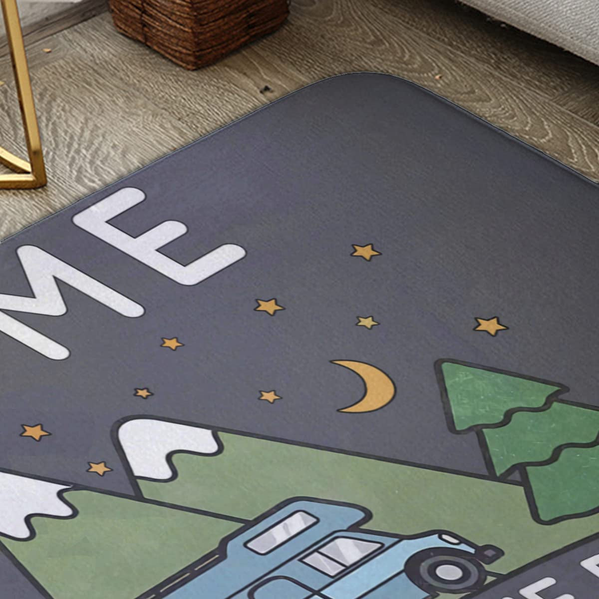 Camping Home Is Where We Park It Campervan Gift Carpets Home Door Mats anti Slip Entrance Rugs Doormats 40 X 60 CM