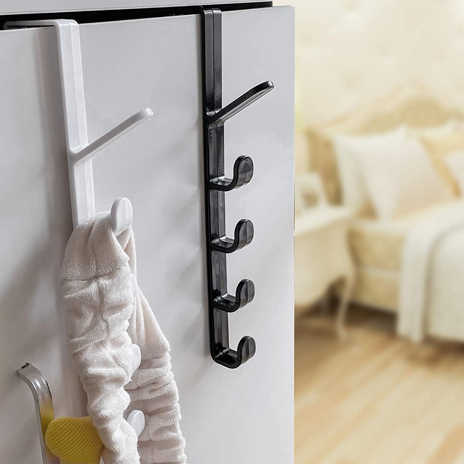 3PCS Vertical Door Hook, Multifunctional Home Storage Hooks, Clothes Bag and Hat Hanger Hooks(White/Black/Brown)