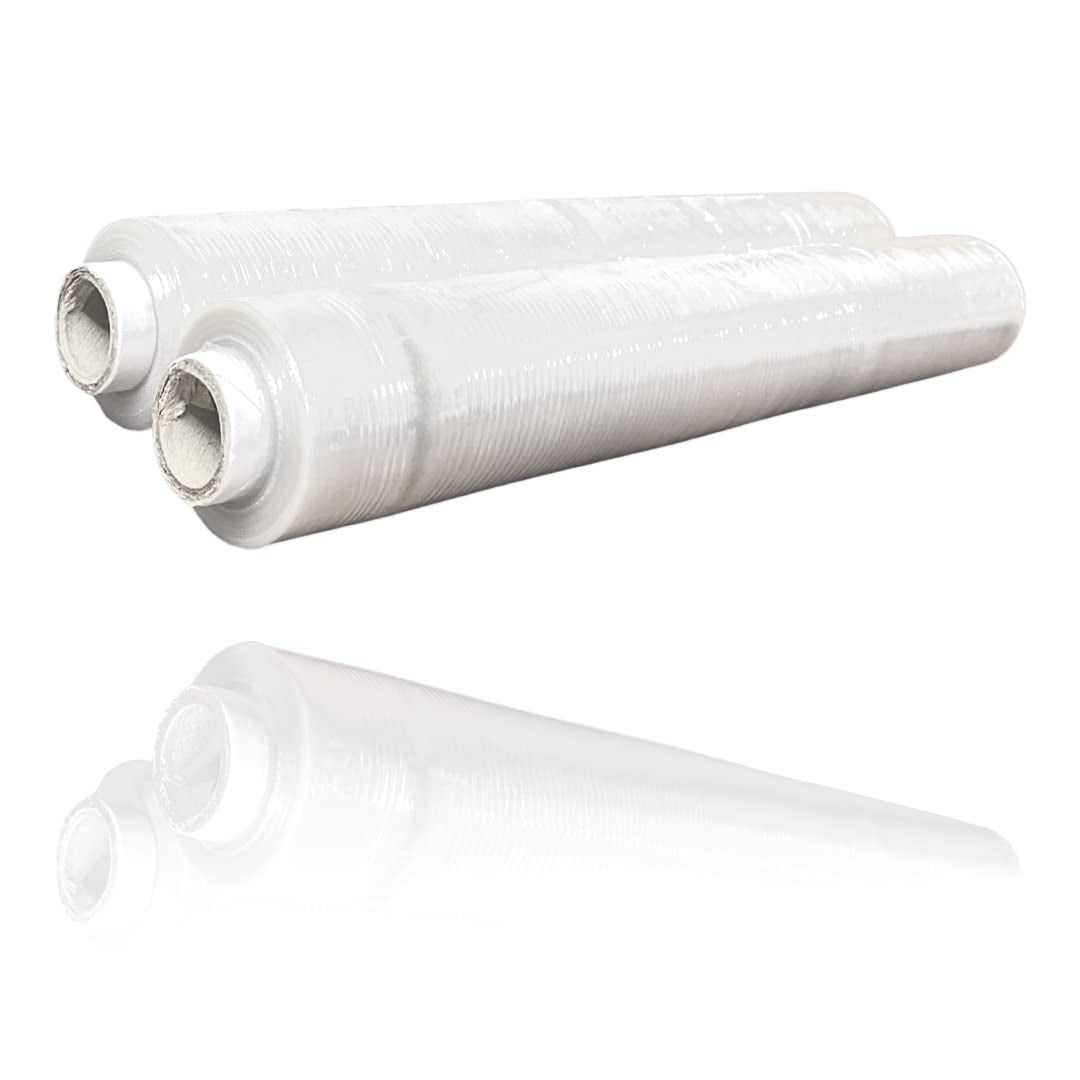 2 X Clear Heavy Duty Strong Rolls Pallet Shrink Wrap Packaging Cling Film (400Mm X 250M)