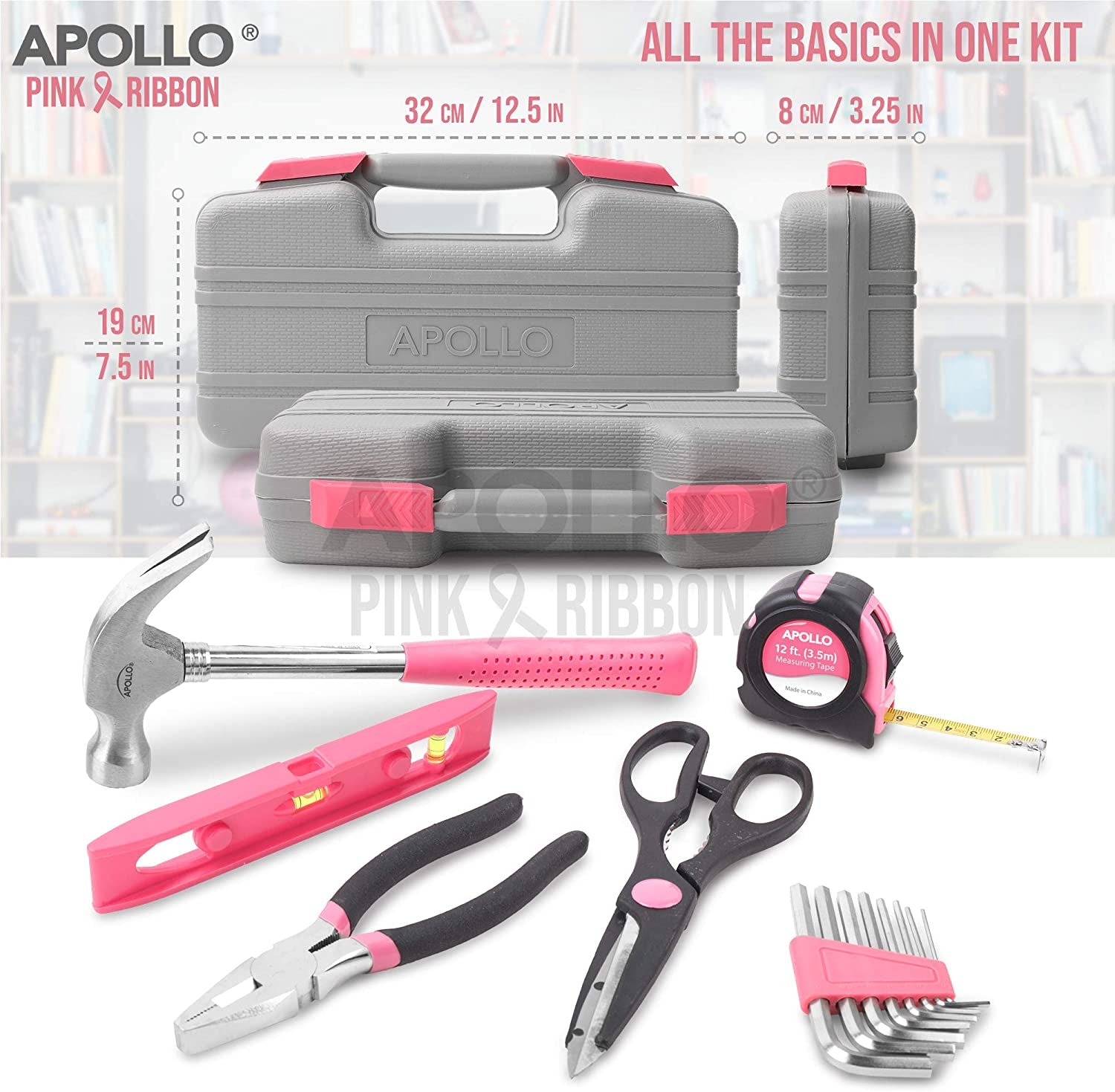 Home Tool Kit,  DT9706PUK, 39 Piece Ladies Set with Most Reached for Pink DIY Tools