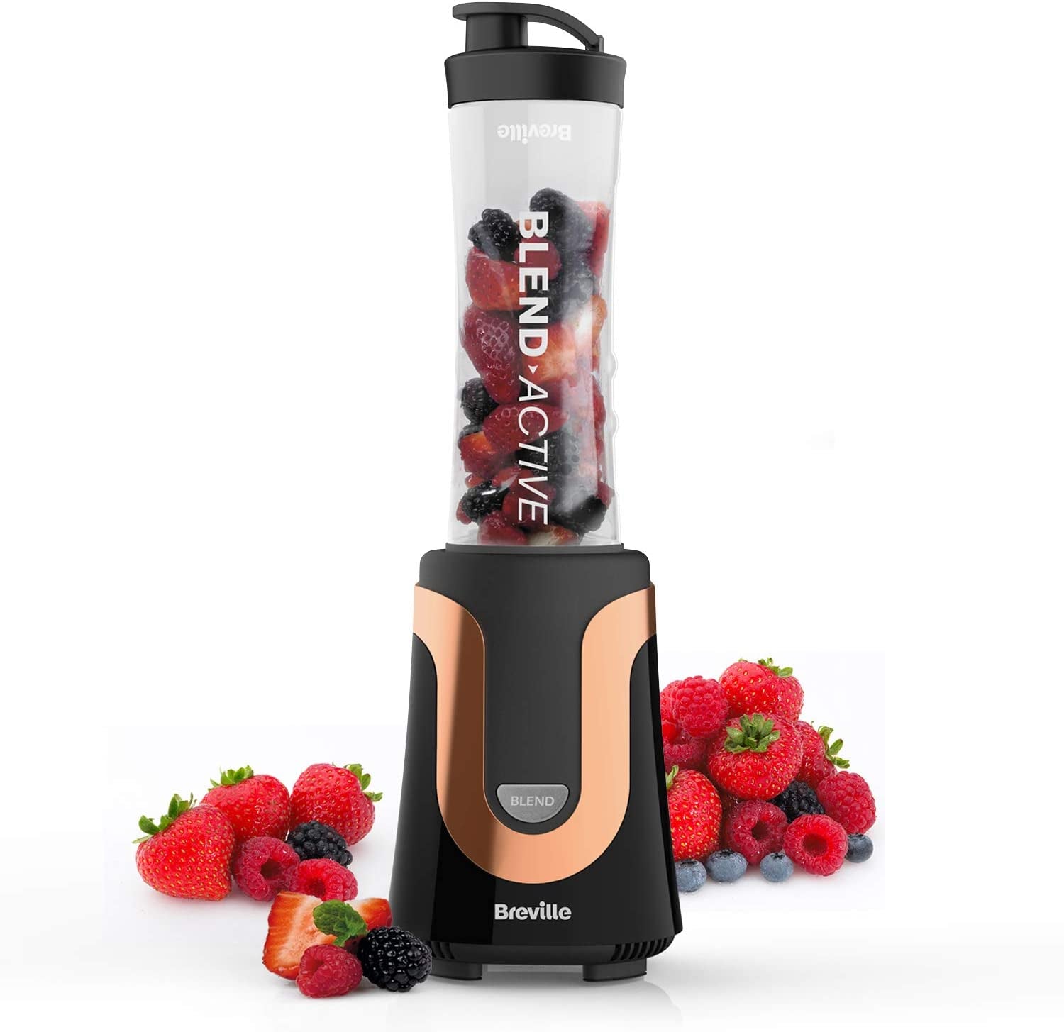 Blend Active Personal Blender & Smoothie Maker | 1 X Portable Blending Bottle (600 Ml) | 300 W | Black & Rose Gold [VBL239]