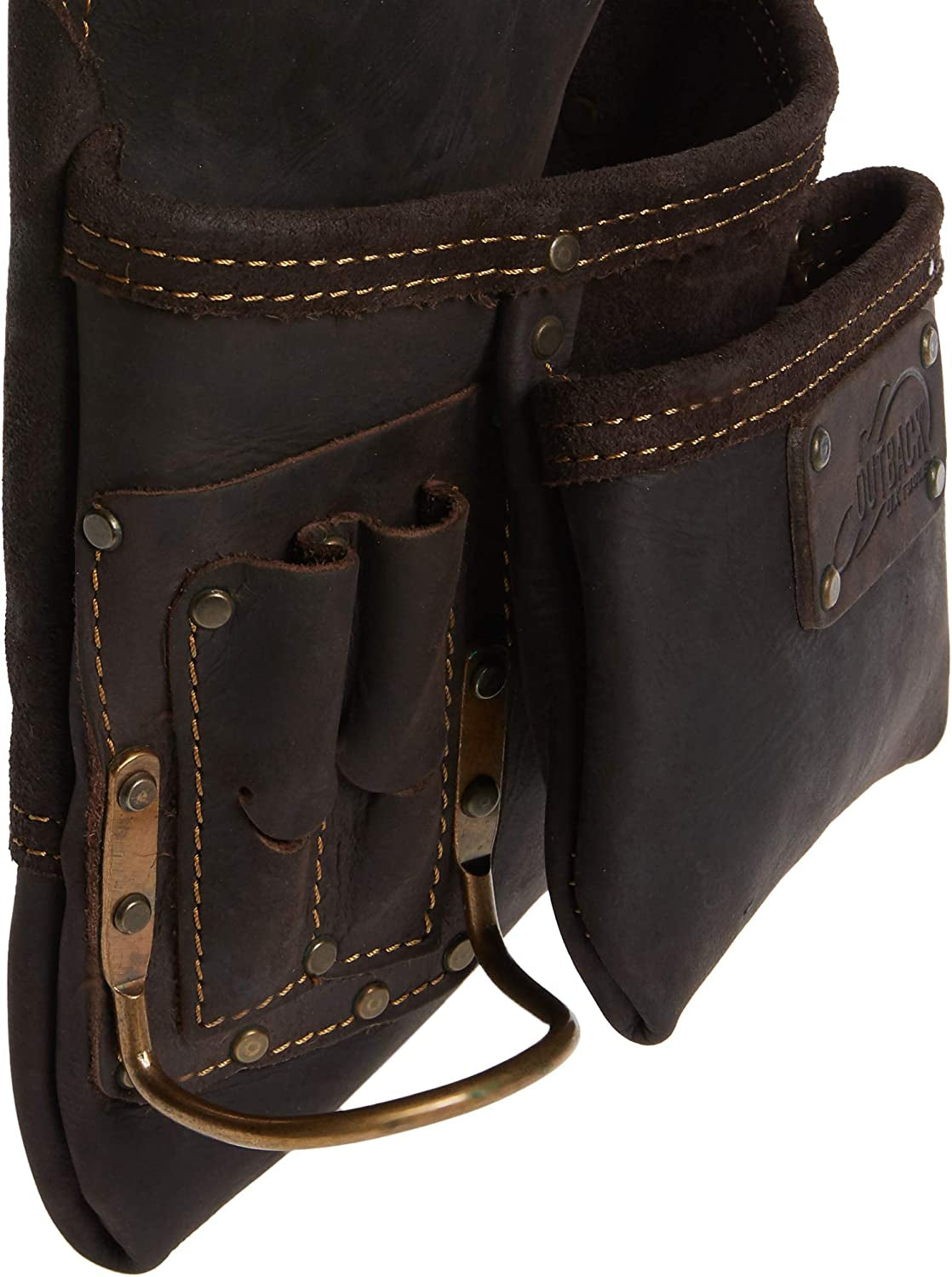 OX-P263701 Pro Oil Tanned Leather 10 Pocket Tool Pouch, 1 Pack , Blue