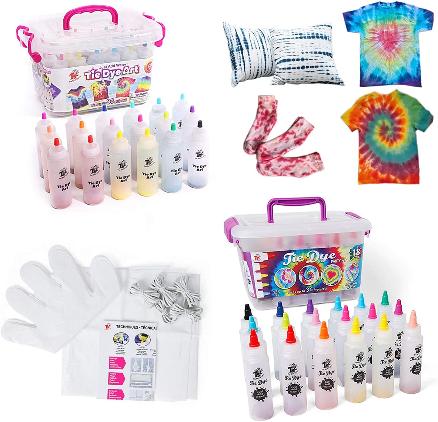 Tie-Dye Art Kit for over 18 Kids to Play, Easy & Fun