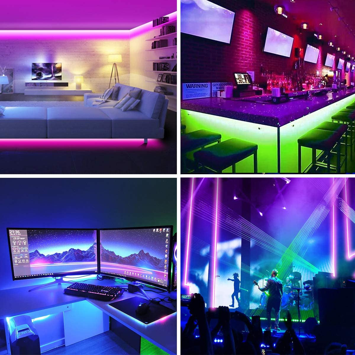 Led Strip Light,  5M Led Light with 44 Keys Remote, Flexible 12V 5050 RGB Colour Changing Strip Light for Bedroom,Party