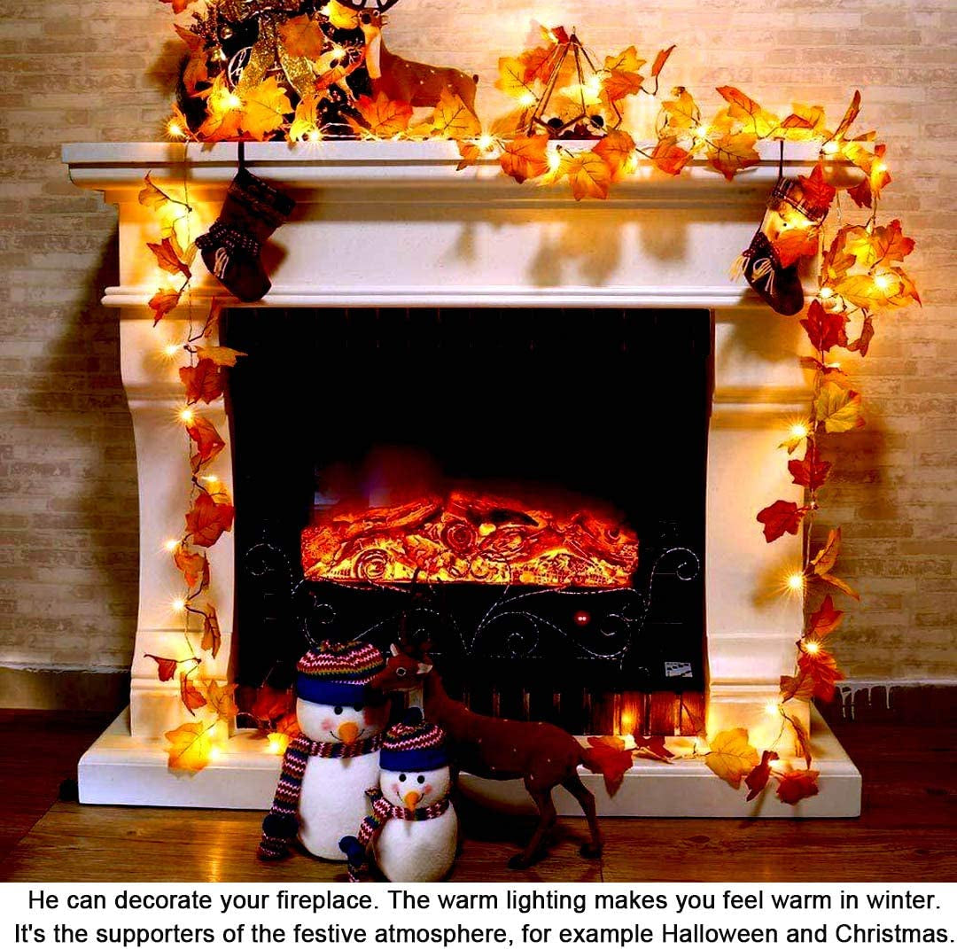 Autumn Decorations,  Fairy Lights, 20 Maple Leaf Light, Garden Lights Outdoor Lights, Autumn Wreath, Christmas Decorations Halloween Decorations Leaves Decoration Thanksgiving Decorations