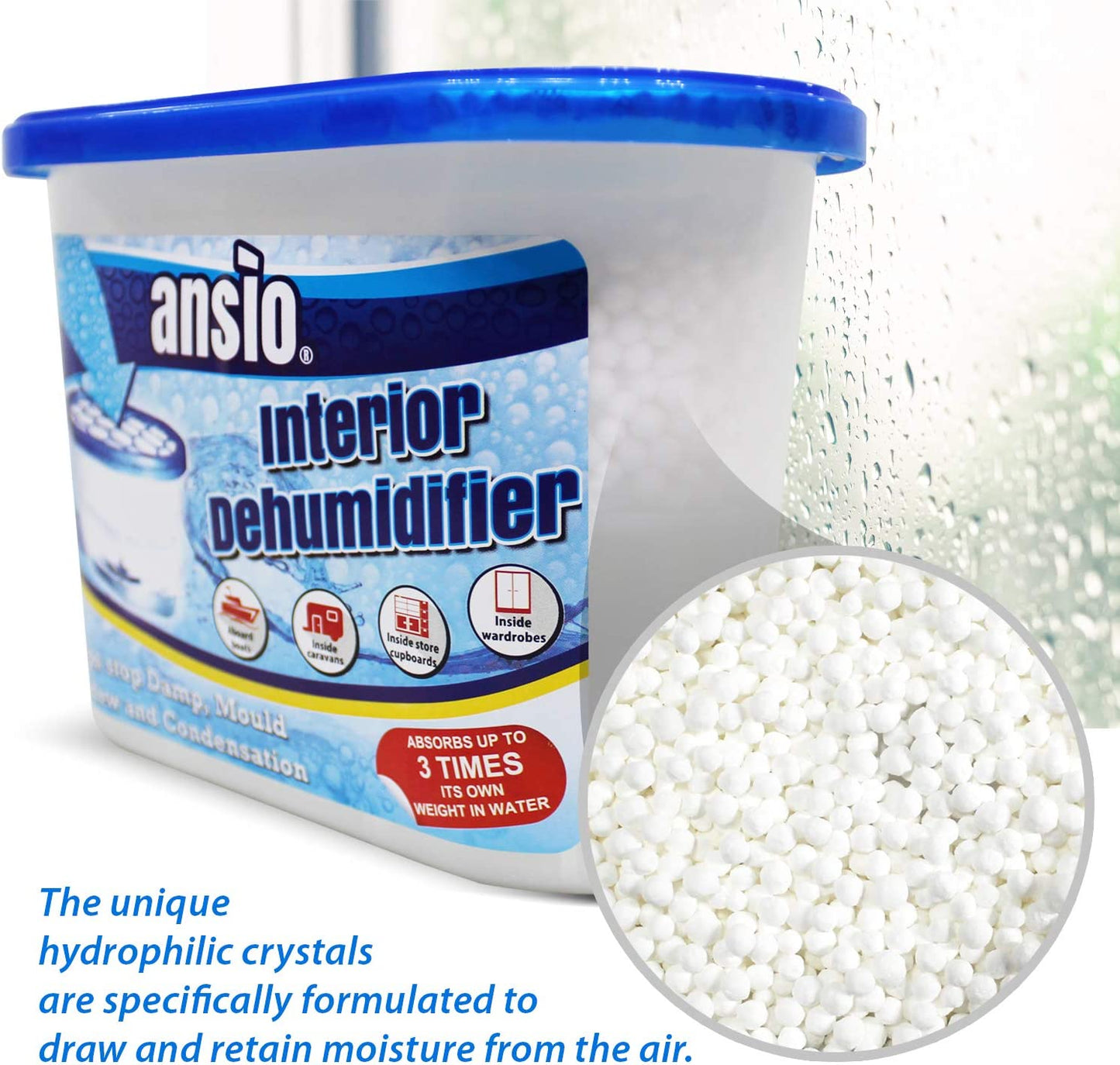 Dehumidifier Condensation Remover Moisture Absorber Dehumidifiers for Damp, Mould, Moisture in Home, Kitchen, Wardrobe, Bedroom, Caravan, Office, Garage, Bathroom, Basement (Pack of 5)