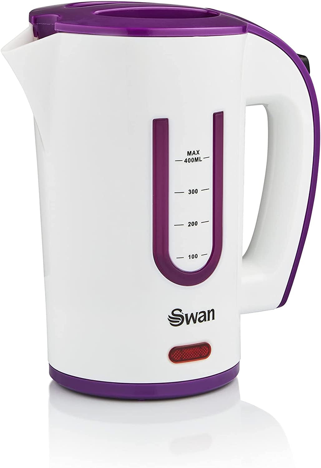 SK27010N Dual Voltage Fast Boil Lightweight & Compact Travel Kettle with Two Tea Cups, Plastic, 1000 W, White/Purple