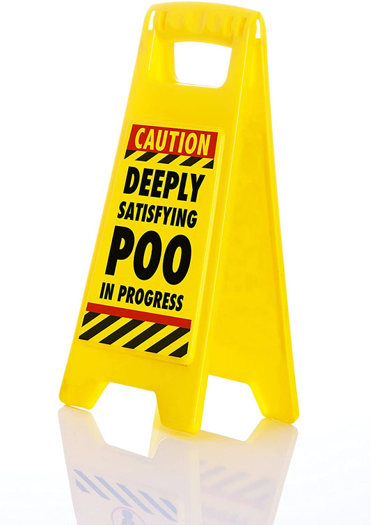 Boxer Deeply Satisfying Poo in Progress Novelty Toilet Humour Warning Sign | Hilarious Secret Santa Gift for Him, 11.8Cm X 25Cm