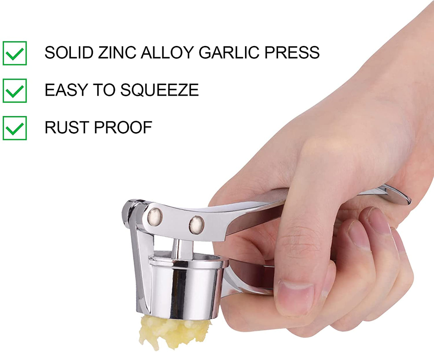 Jsdoin Garlic Press, Professional Kitchen Garlic Crusher,Garlic Mincer  Ginger Crusher, Heavy Duty Garlic Presser Squeezer, Garlic Mincer, Garlic