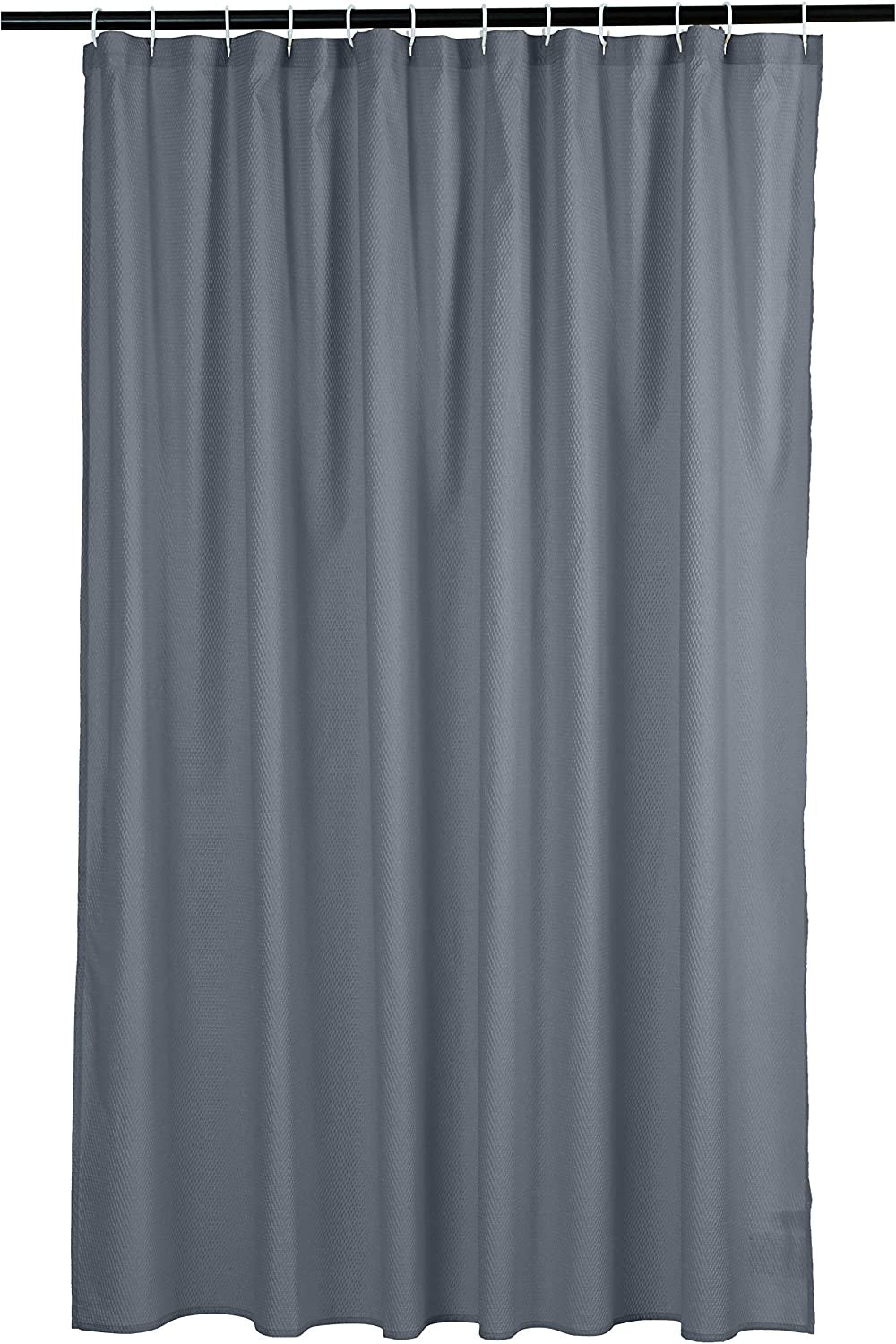 Waffle Texture Shower Curtain - 72 Inch, Grey