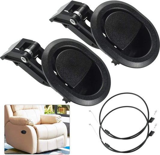 2 Pcs Recliner Replacement Parts Black Oval Recliner Pull Handle Sofa Chair Recliner Release Cable Replacement Universal Release Lever Handle with Cable Fits Ashley, Most Recliner Sofa Brand