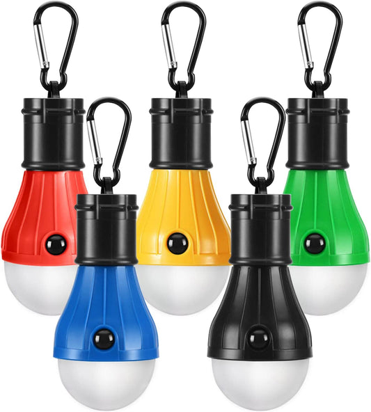 Camping Lights [5 Pack], Camping Accessories, 4 Lighting Modes Camping Light, Waterproof Portable Battery Operated Emergency Tent LED Light Bulb for outside Camping Hiking Fishing Power Cuts