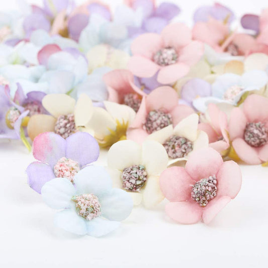 80Pcs Artificial Daisy Flower Heads Multicolor Small Silk Daisy Flowers Handmade DIY Flower Decorations for Home Wedding Wreath Scrapbooking Craft Accessories, 2Cm