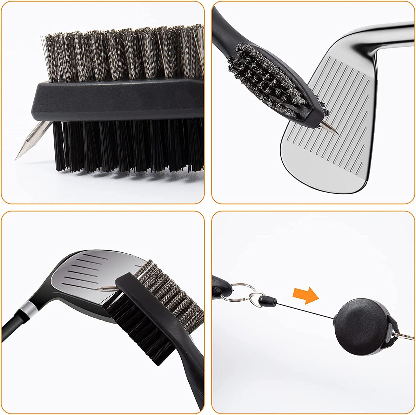 Golf Club Cleaner Kit, Golf Brush and Groove Cleaner, Ideal Gifts for Golf Lovers, Set for All Golf Club Cleaning Kit