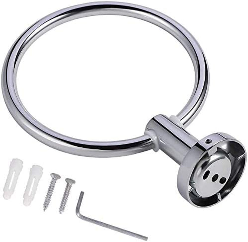 JXFSSY Stainless Steel Towel Ring - Bath Towel Holder Hand Towel Ring 6.29 In/16 Cm, Hanging Towel Hanger Bathroom Accessories Contemporary Hotel Square Style Wall Mount (Classic)