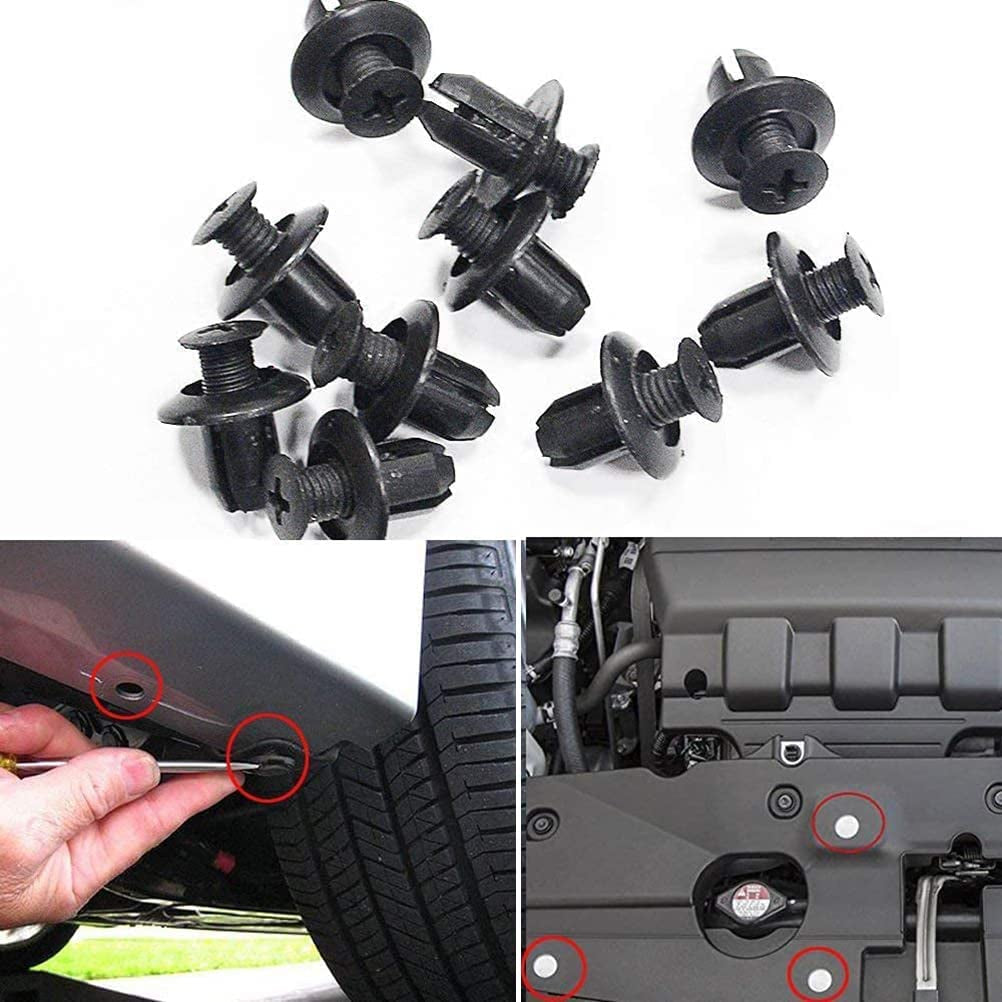 100Pcs Car Fixing Clips, 6 Types Car Plastic Mounting Set, Bumper Mounting Clips Kit, Door Trim Car Body Rivets Mounting Kit, Nylon Bumper Expansion Rivets