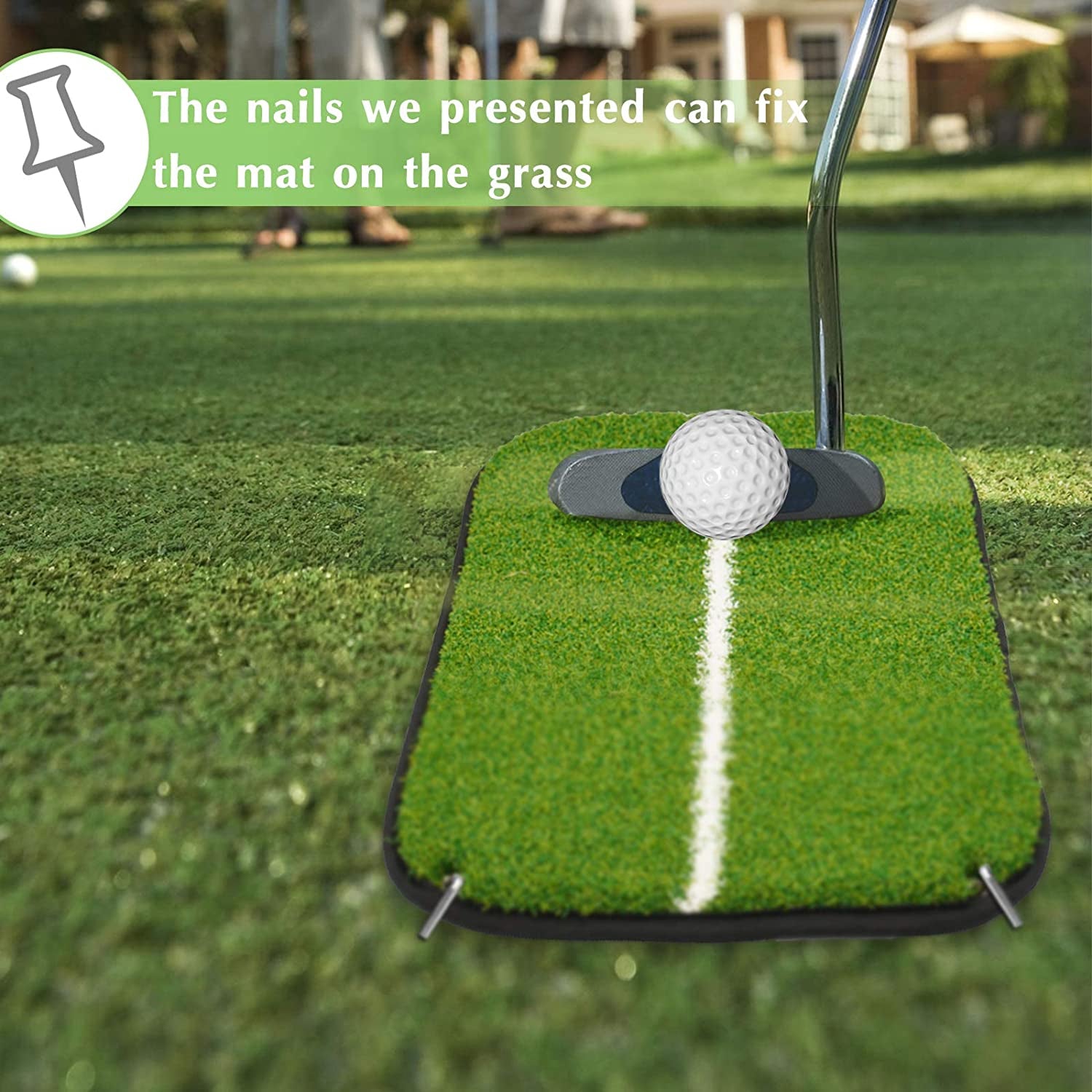 Golf Mats, Turf Golf Hitting Mat, 14.5"X10.6" Portable Mini Golf Hitting Mat, Professional Golf Fairway Strike Hitting Mat for Garden/Backyard, Indoor & Outdoor