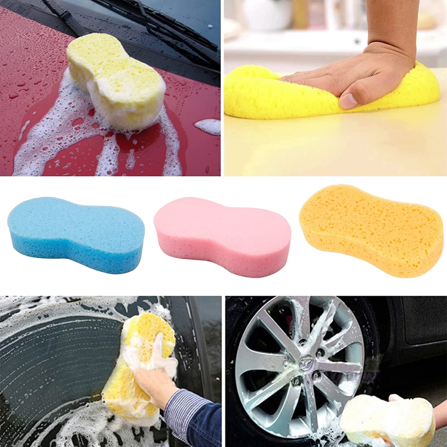 Jumbo Car Wash Sponge Washing Sponges Cleaning Valet Car Care Soft Pack of 5