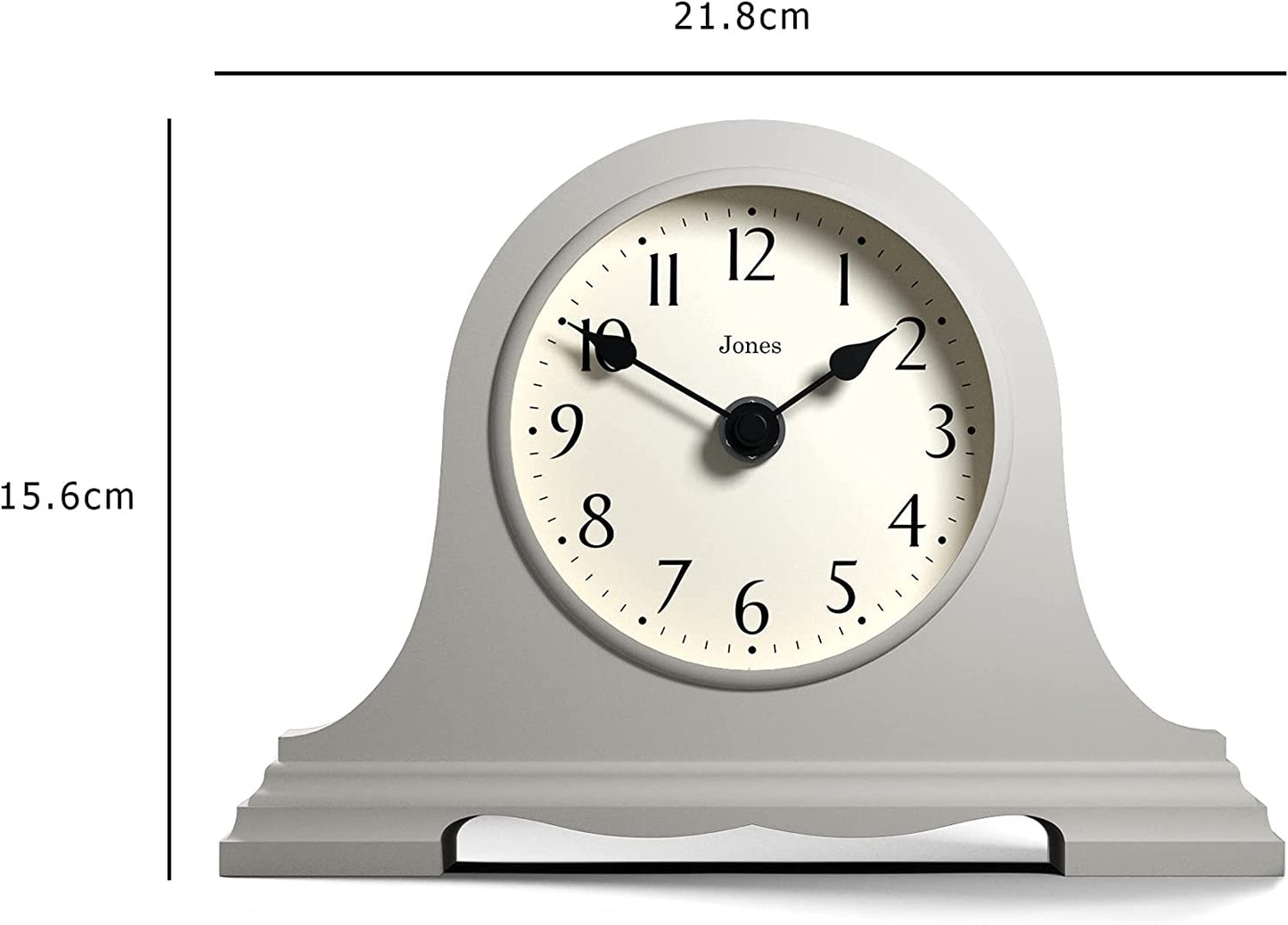 ® Speakeasy Mantel Clock - Traditional/Classic Design - Bedroom Clock - Living Room Clock - Office Clock - Mantel Clock - Desk Clock - Shelf Clock - Small Clock (Grey)