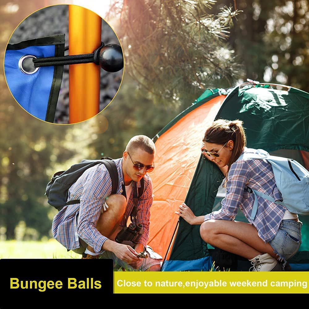 40Pcs Bungee Cords with Balls, 2 Size Tarpaulin Bungees Balls Tarp Ties Adjustable Bungee Straps for Tent Camping Household Items Canopies Flags