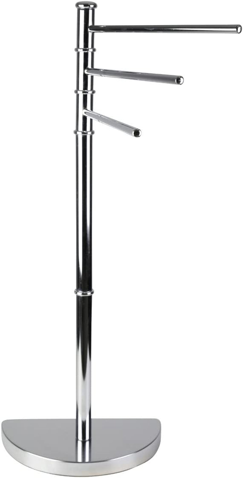 Axentia Lianos Free-Standing Swivel Towel Holder Rack, Chromed Metal Hand Bath Towel Stand, Bathroom Towel Hanger with 3 Adjustable Arms and Semicircular Base, Approx. 32,5 X 86 X 17,5 Cm High, Silver