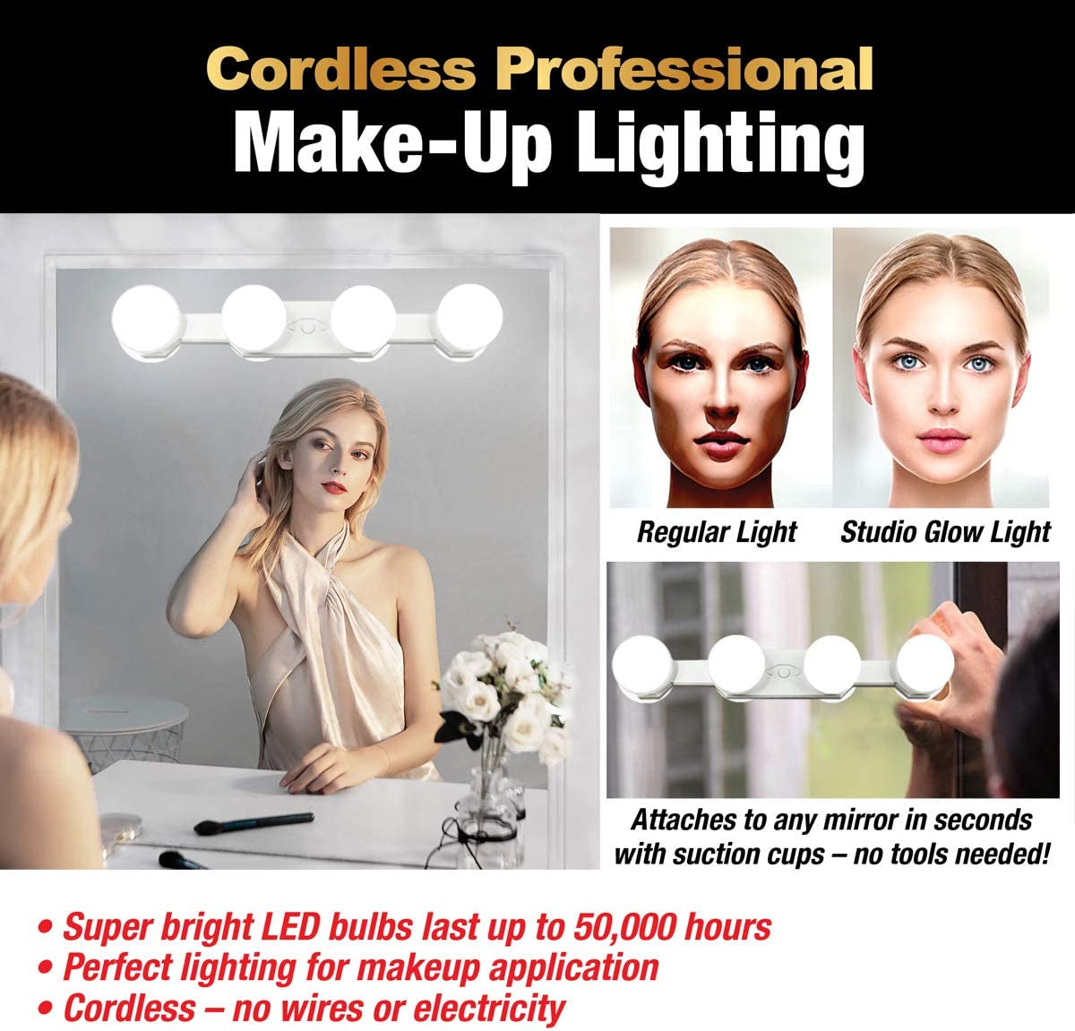 Portable shop makeup lighting