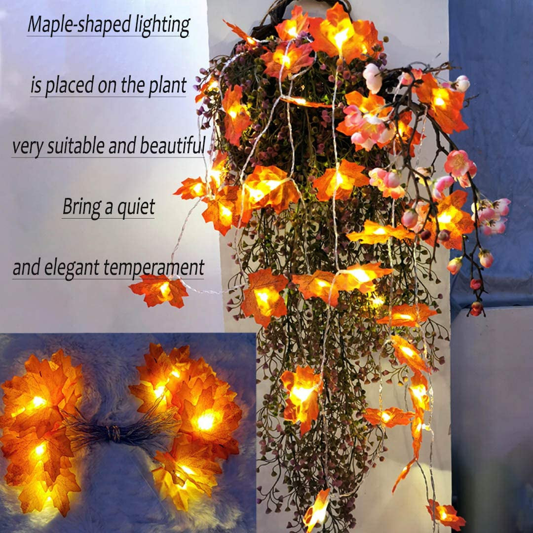 Autumn Decorations,  Fairy Lights, 20 Maple Leaf Light, Garden Lights Outdoor Lights, Autumn Wreath, Christmas Decorations Halloween Decorations Leaves Decoration Thanksgiving Decorations