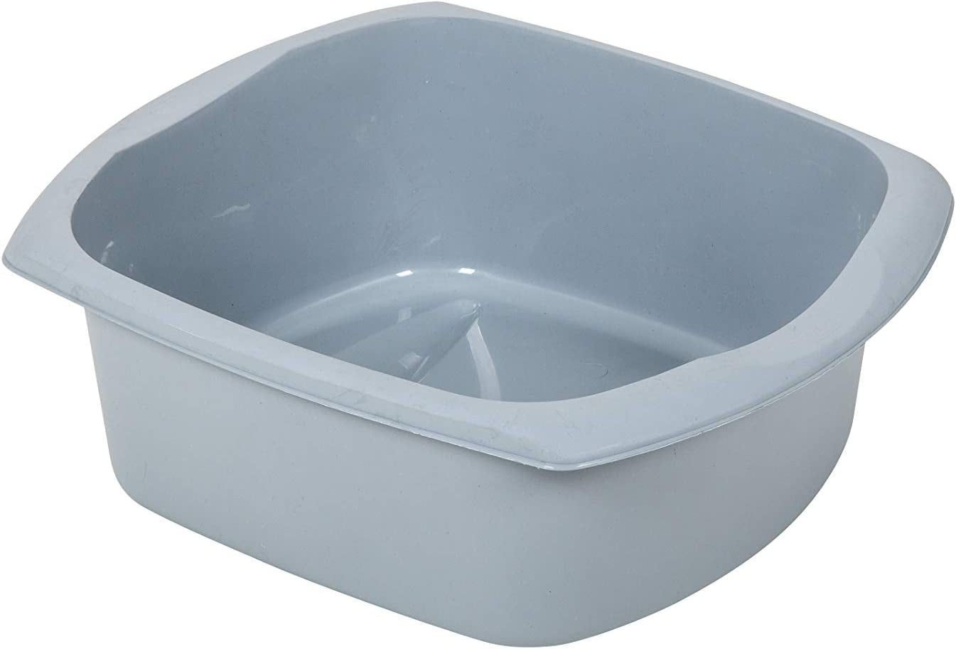 518459 Eco Made from 100% Recycled Plastic Large Rectangular Washing up Bowl, 9.5 Litre, Light Grey
