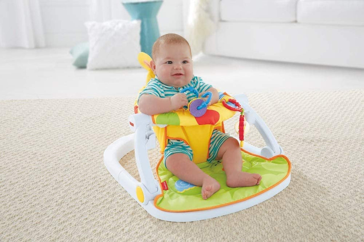 DJD81 Giraffe Sit-Me-Up Floor Seat, Portable Baby Chair or Seat with Removable Tray, Rattle and Teething Toy (Pack of 1)