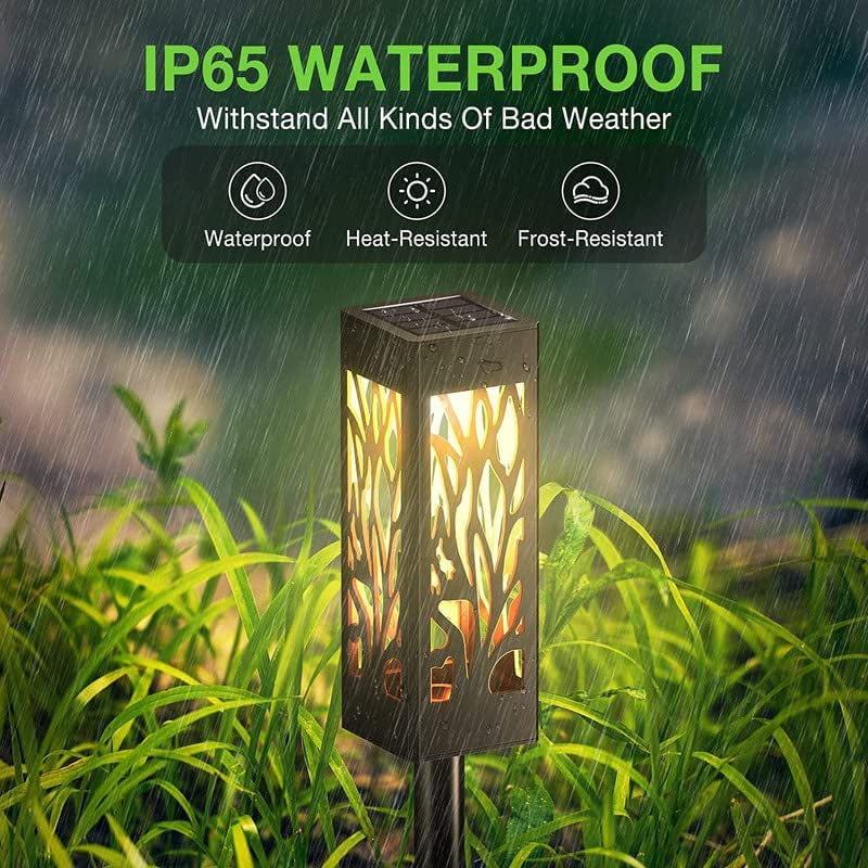 Solar Lights Outdoor, 6 Pack Garden Lights Solar Powered with Warm White LED Lights, Waterproof Solar Ornament Lights for Patio, Yard, Pathway Dusk to Dawn Auto On/Off