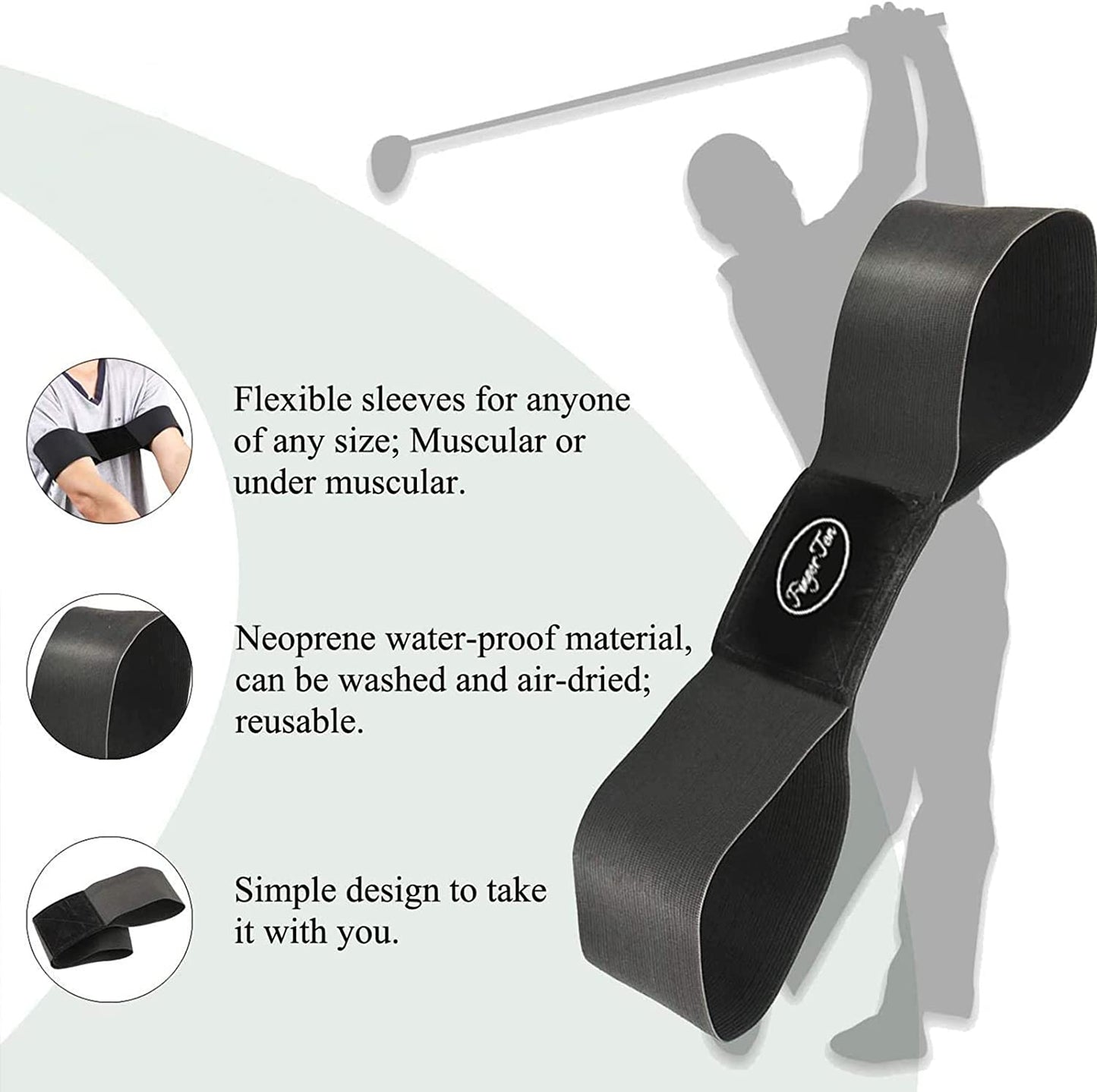 Golf Swing Training Aid Arm Band Swing Trainer Value 1 Pack, Golf Training Aids Posture Correction Practice Alignment for Left Handed Golfer Men Women Kids