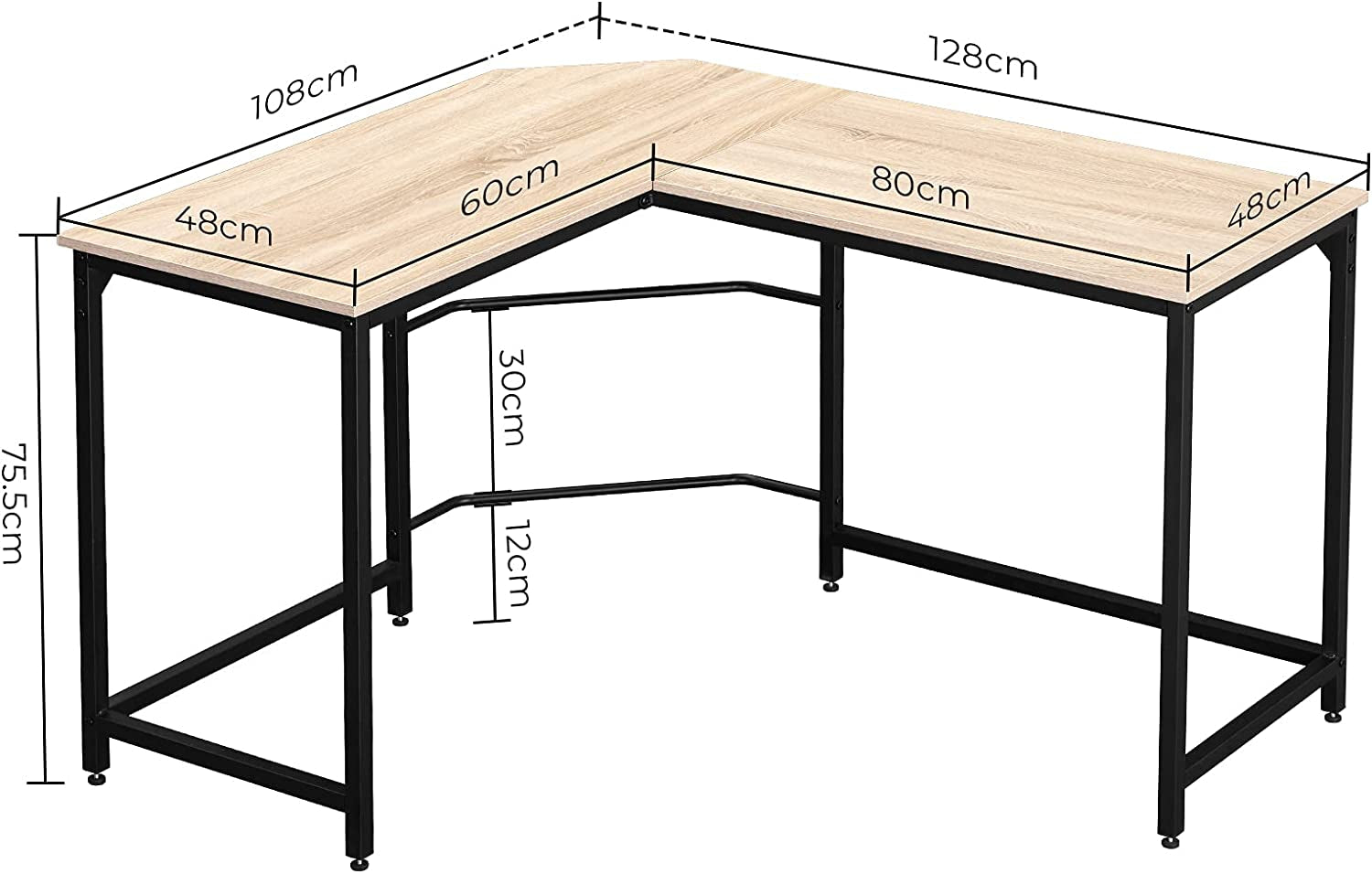 60cm deals corner desk