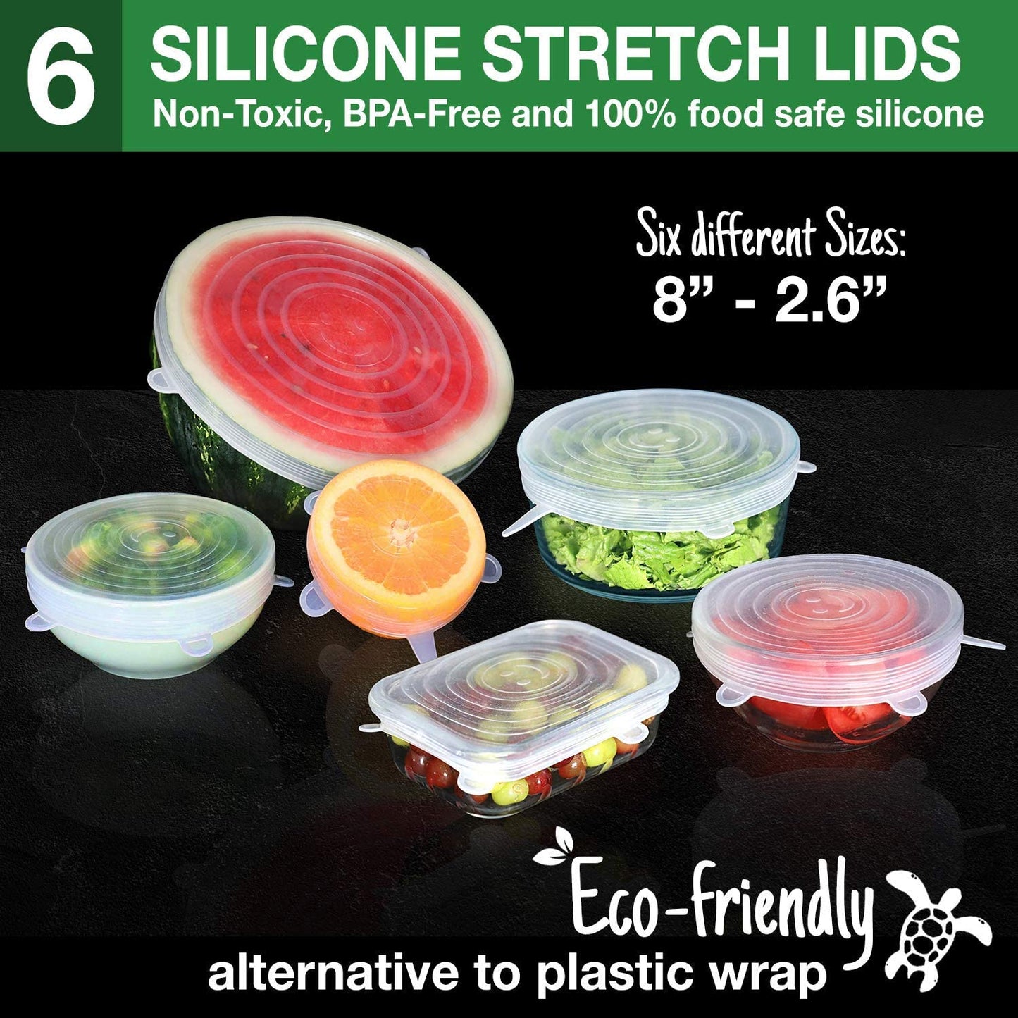 [17 Set] Food Storage Pack - Set of 4 Silicone Bags, 6 Stretchy Lids, 6 Produce Mesh Bags - Eco-Conscious Alternative to Plastic - Safe, Reusable Kitchen Solutions - with Bag Holder