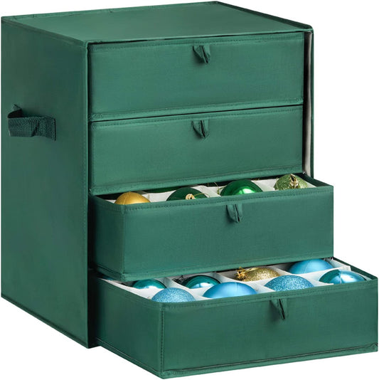 Green Drawer Christmas 64 Ornament Storage,Vho-013