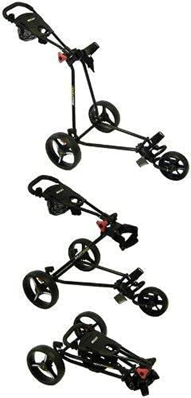 Bullet White 5000 Deluxe Wheeled Folding Golf Trolley 3 Wheel Roller Cart XBU420309