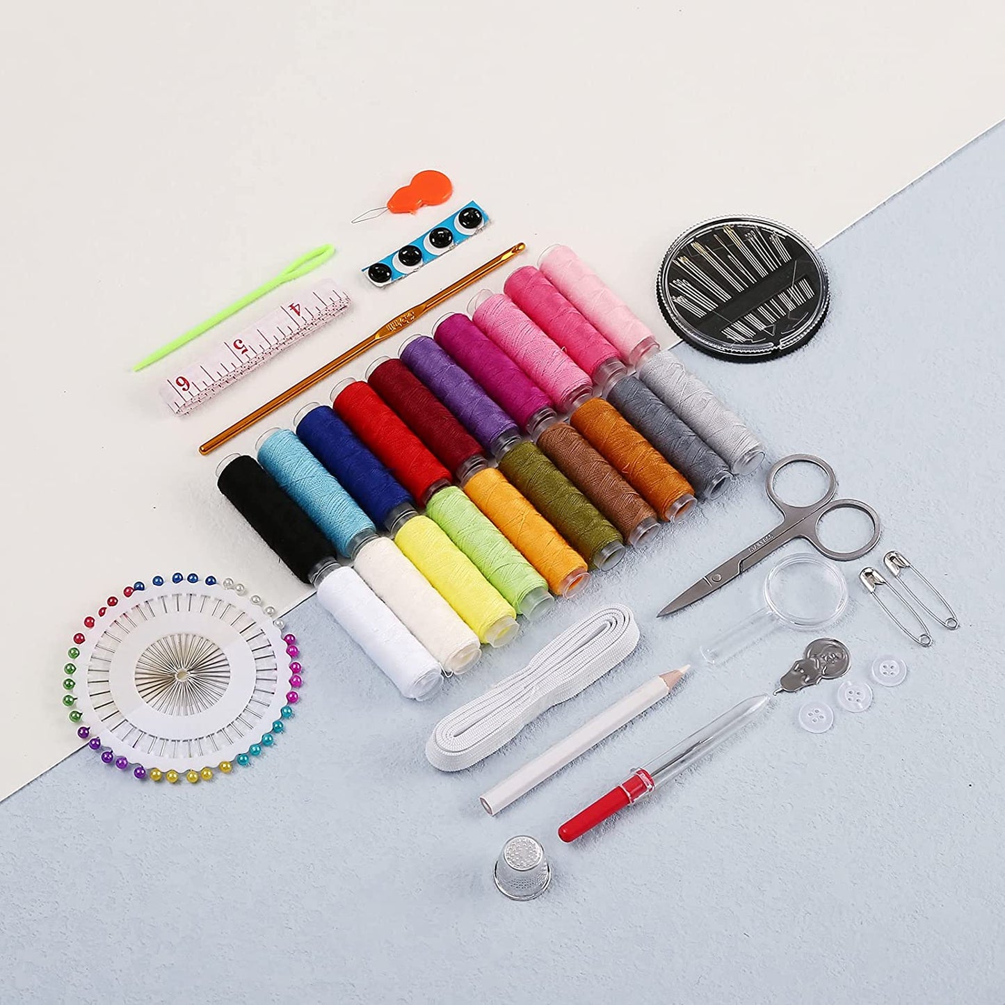 Sewing Kit, Small Sewing Kit 113 Piece Sewing Accessories with Zipper Case, for Home,Travel,Emergency,Adults and Beginners,With Mending,Scissors,Needles and Thread Kits Tape Measure Etc