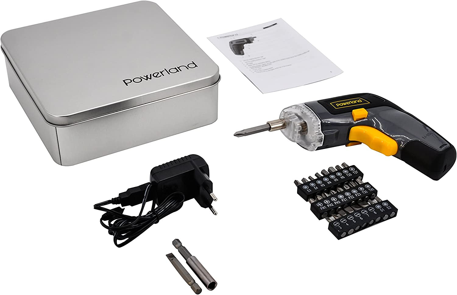 Cordless Screwdriver 3.6/4V Lion Battery USB Plug Drill Driver Home Repair Rechargeable Tool Kit with LED Light Gift Box Tool Set