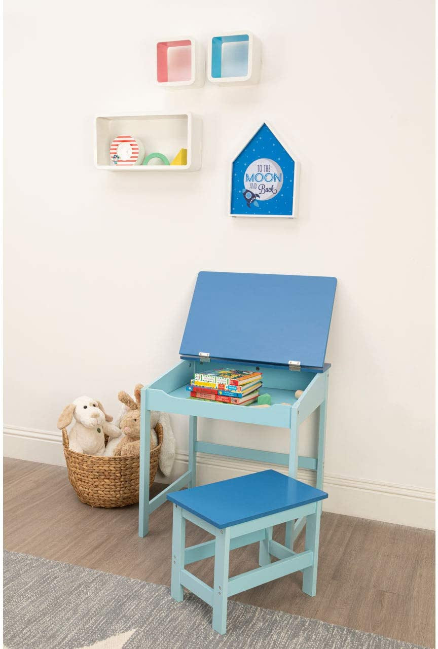 Children'S Desk and Stool Set - Blue