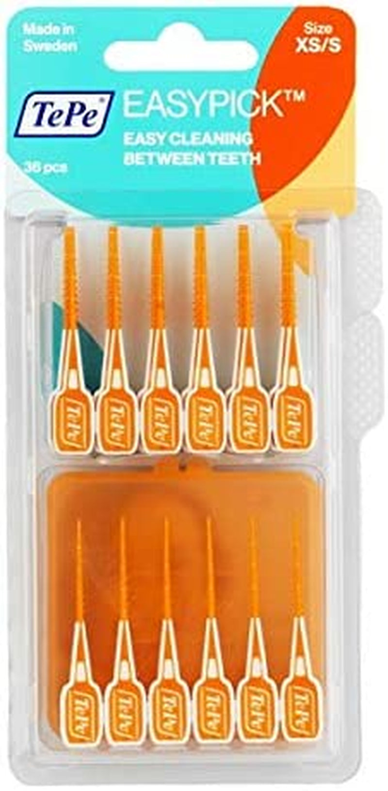 2 Pack X  Easy Pick Interdental Brushes Orange Size XS/S Pack of 36