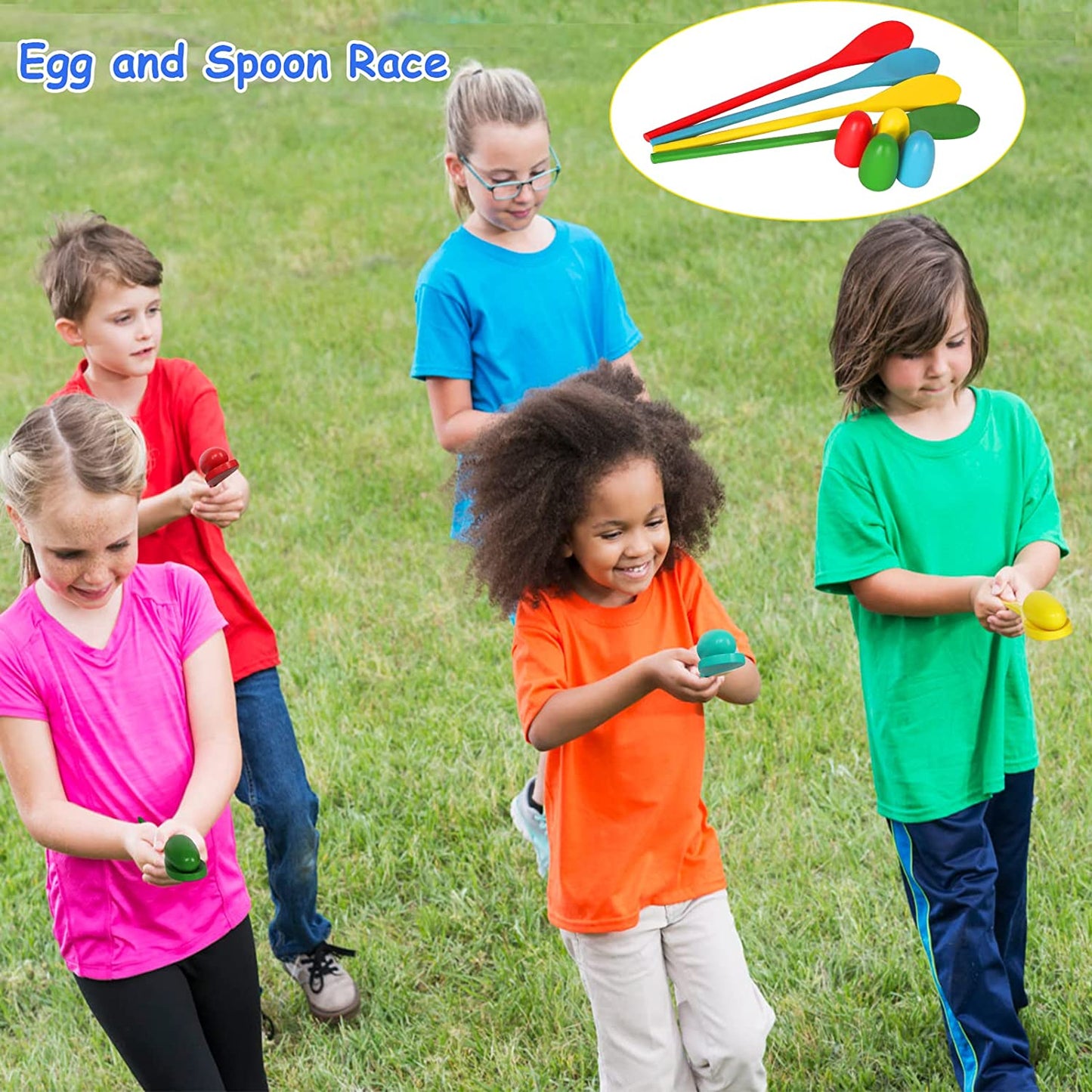 4-8 Player Potato Sack Race Bags Backyard Games for Kids and Adult, Field Day Birthday Party Outdoor Games for Kids Family,Carnival Games,Egg and Spoon Race,3 Legged Race,Relay Batons,Game Prizes