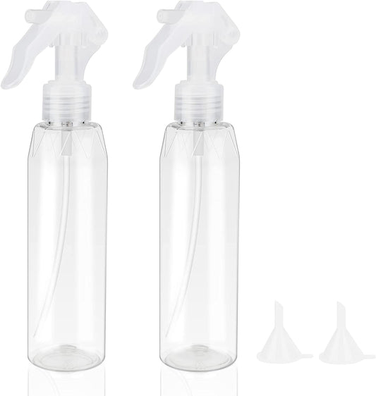 200Ml Water Spray Bottles Misting Clear Hair Sprayer Empty Water Alcohol Bottle for Travel Beauty Cleaning Gardening (2PCS)