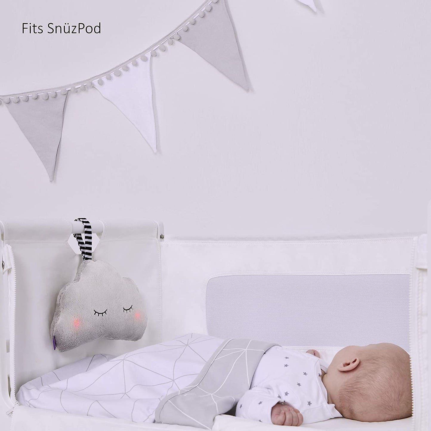 cloud Baby Sleep Aid with 4 Soothing Sounds and 2 Gentle Light Options – Soft Plush Feel – Portable & Stylish