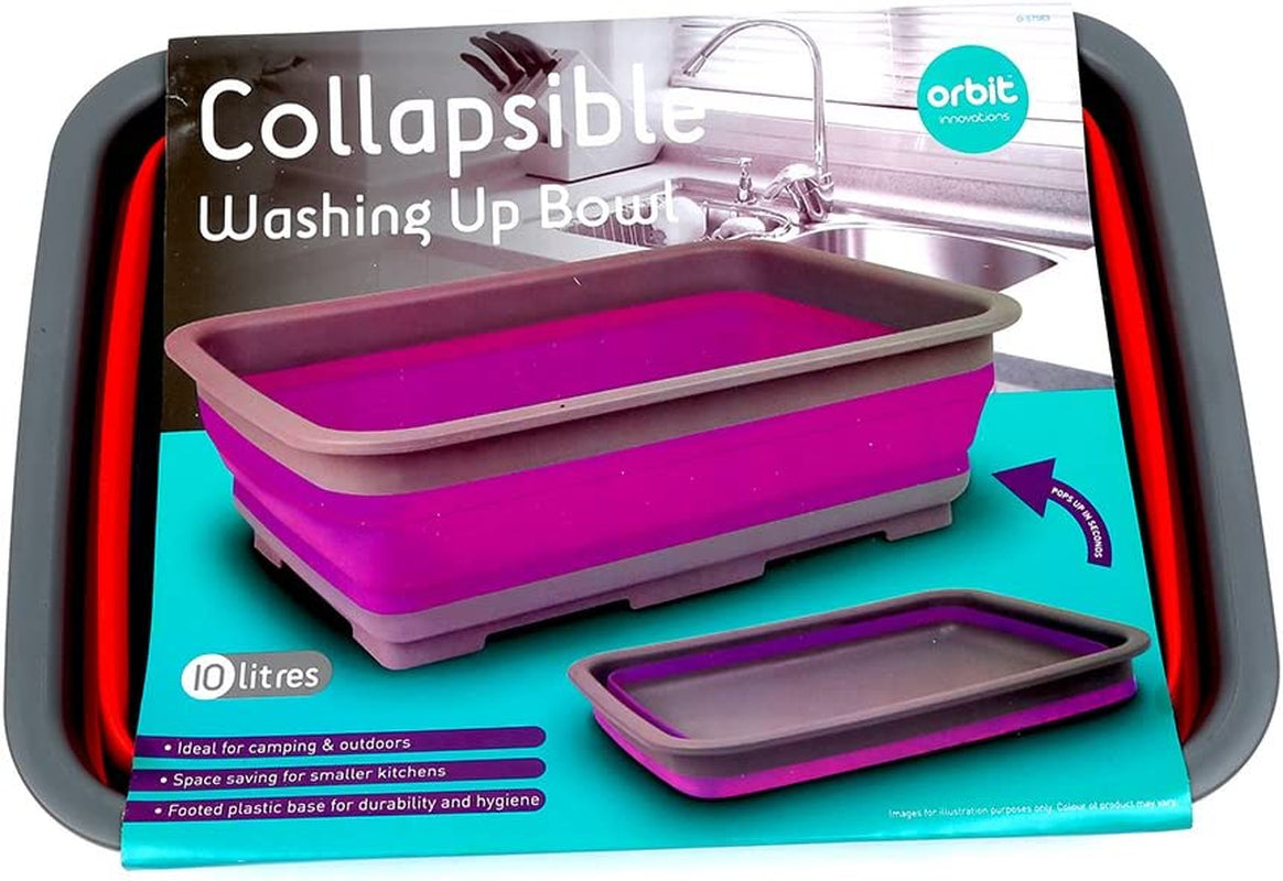 Collapsible Washing up Bowl - Ideal for Camping (Colours May Vary)