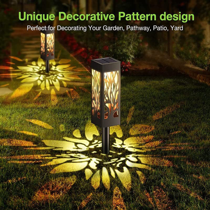 Solar Lights Outdoor, 6 Pack Garden Lights Solar Powered with Warm White LED Lights, Waterproof Solar Ornament Lights for Patio, Yard, Pathway Dusk to Dawn Auto On/Off