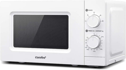 700W 20L Microwave Oven with 5 Cooking Power Levels, Easy Defrost Function, and Kitchen Timer - Fashionable White - CM-M202GSF