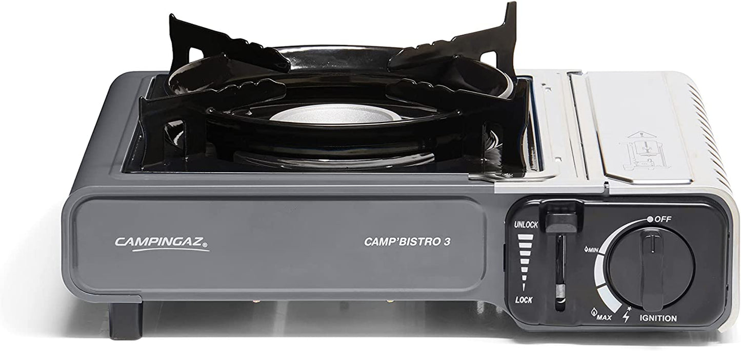 Camp Bistro Stove, 1 Burner, Camping Stove, 2200-Watt Capacity, Compact Outdoor Cooker, Includes Carry Case for Easy Transport