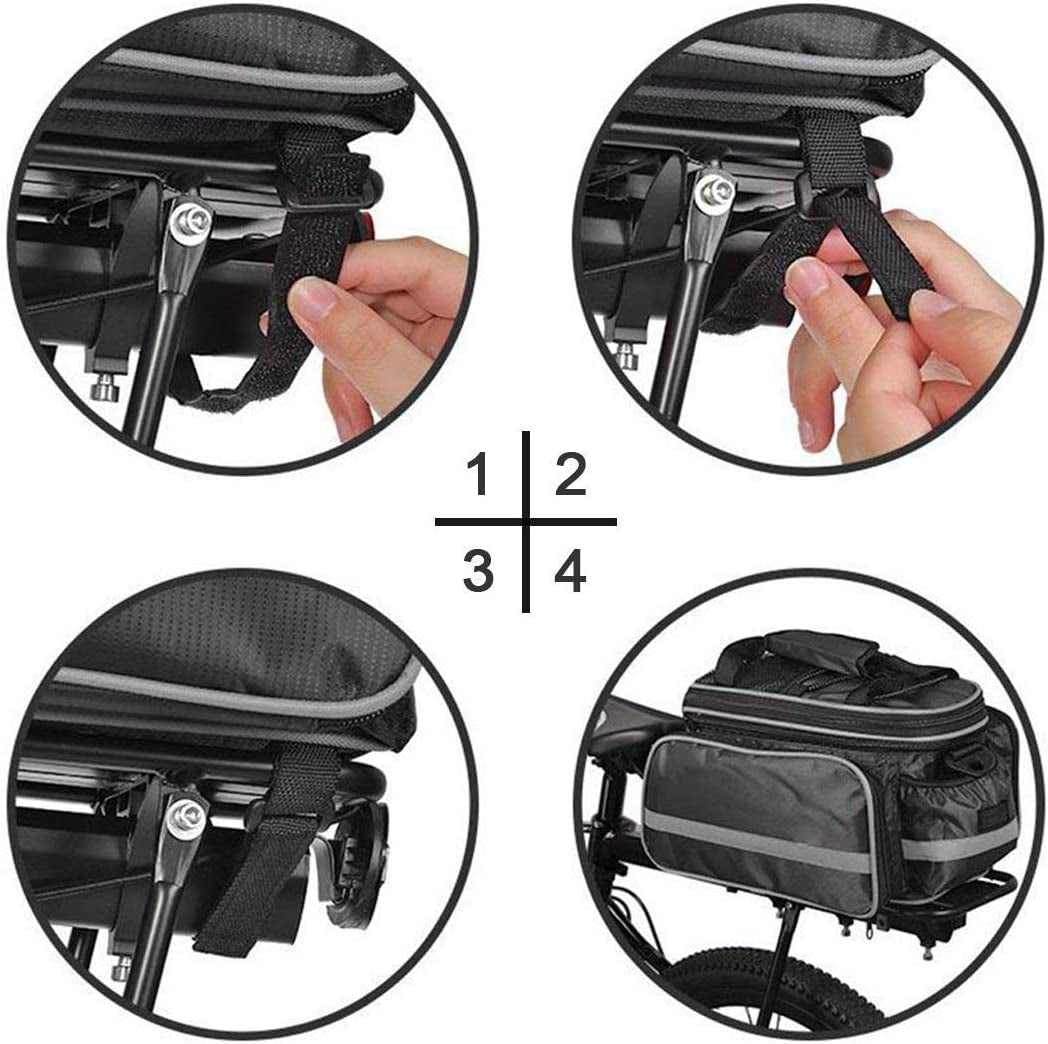 BODECIN Bicycle Pannier, Outdoor Waterproof Multi- Function Portable Bicycle Pack Bike Pannier Carrying Luggage Package Rack Panniers Rear Seat Trunk Bag with Rainproof Cover