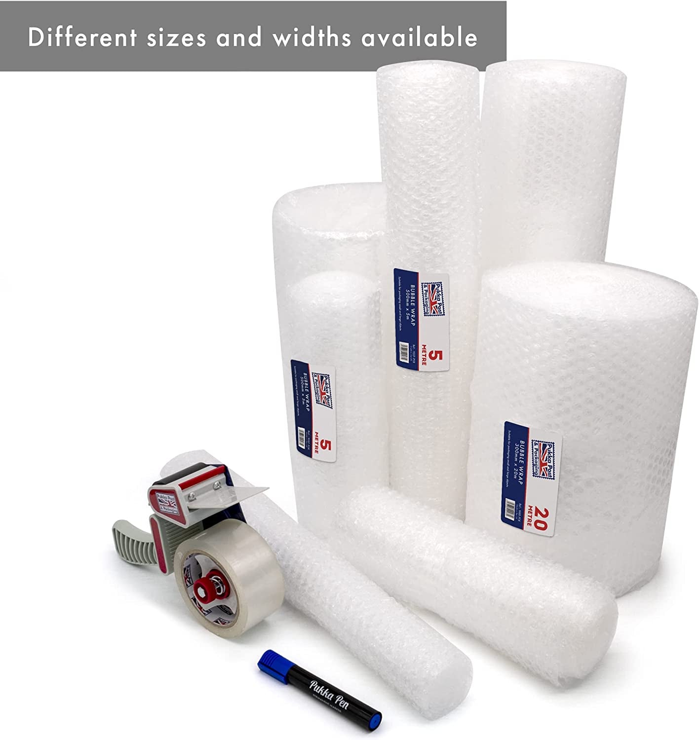 , Pukka Post – Lightweight Protective Bubble Cushioning Wrap for Packaging and Mailing, Small Air Bubbles, 300Mm X 20M Roll, Clear for Packing or Storage Boxes