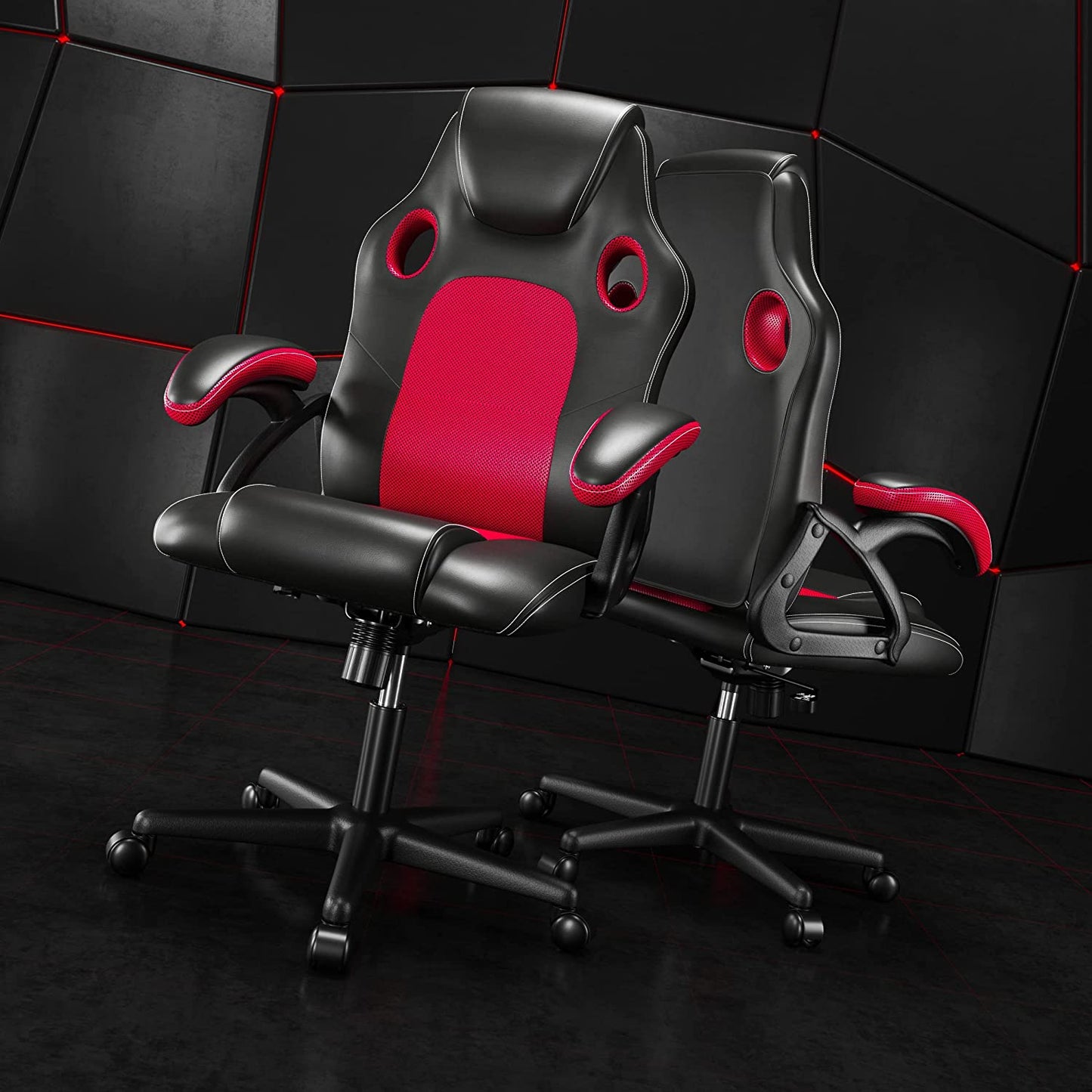 .Gaming Chair Office Chair Swivel Chair Computer Chair Work Chair Desk Chair Ergonomic Chair Racing Chair Leather Chair PC Gaming Chair (Red)