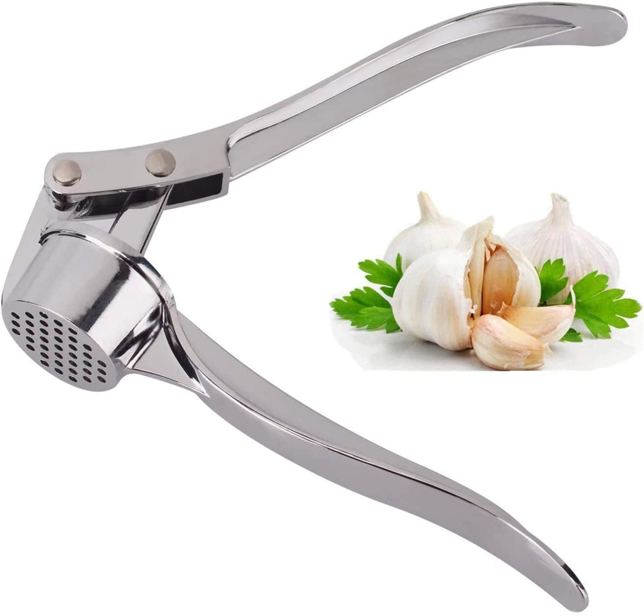 Professional Kitchen Garlic Press, Garlic Mincer Ginger Crusher UK, Peeler Squeezer Heavy Duty Garlic Presser,Garlic Crush, User-Friendly Garlic Chopper, Easy to Clean and Durable